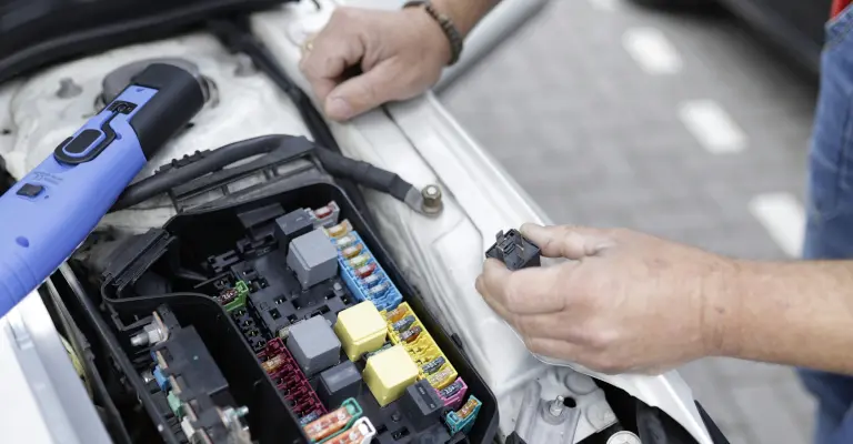 a photo of a vehicle's fuse box